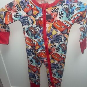 Disney Cars Kids Footie Pajama - Red and Blue